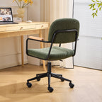 Gianni - Fauteuil de Bureau Pivotant et Réglable en Hauteur en Tissu Bouclé - Vert