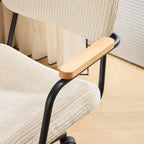 Gianni - Fauteuil de Bureau Pivotant et Réglable en Hauteur en Velours Côtelé - Beige