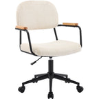 Gianni - Fauteuil de Bureau Pivotant et Réglable en Hauteur en Velours Côtelé - Beige