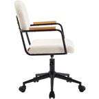 Gianni - Fauteuil de Bureau Pivotant et Réglable en Hauteur en Velours Côtelé - Beige