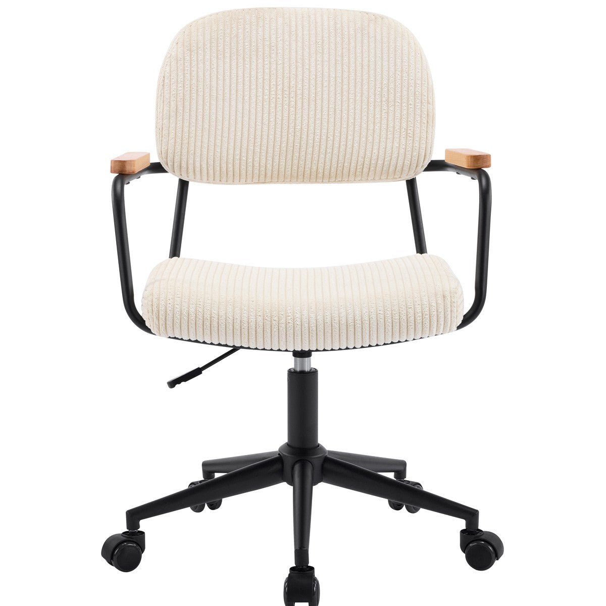 Gianni - Fauteuil de Bureau Pivotant et Réglable en Hauteur en Velours Côtelé - Beige