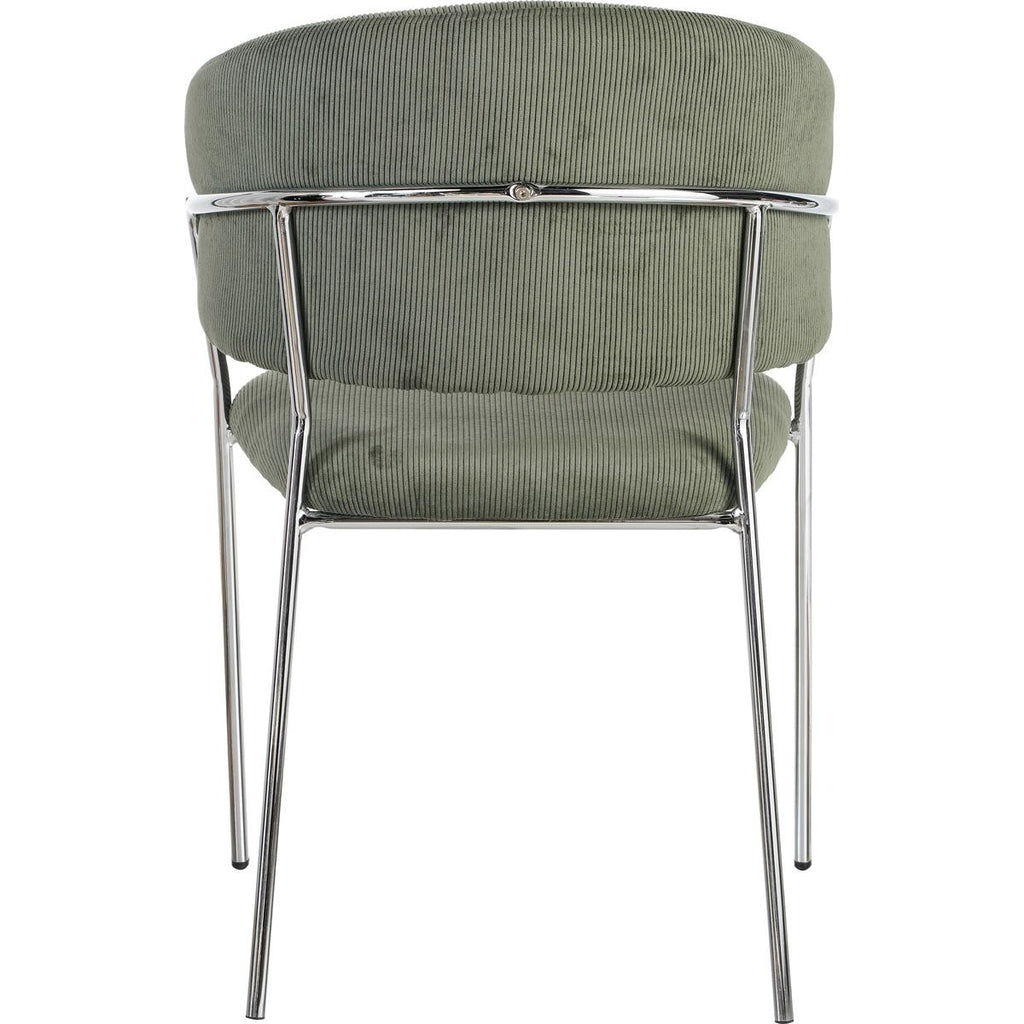 Isya - Lot De 2 Chaises - Velours Côtelé - Vert Kaki