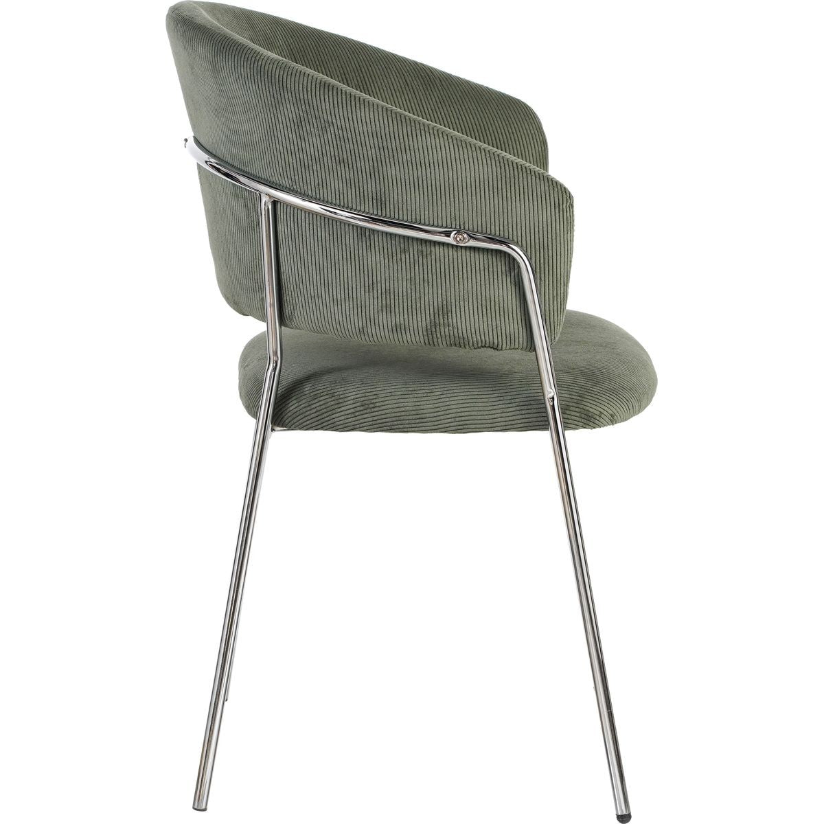 Isya - Lot De 2 Chaises - Velours Côtelé - Vert Kaki