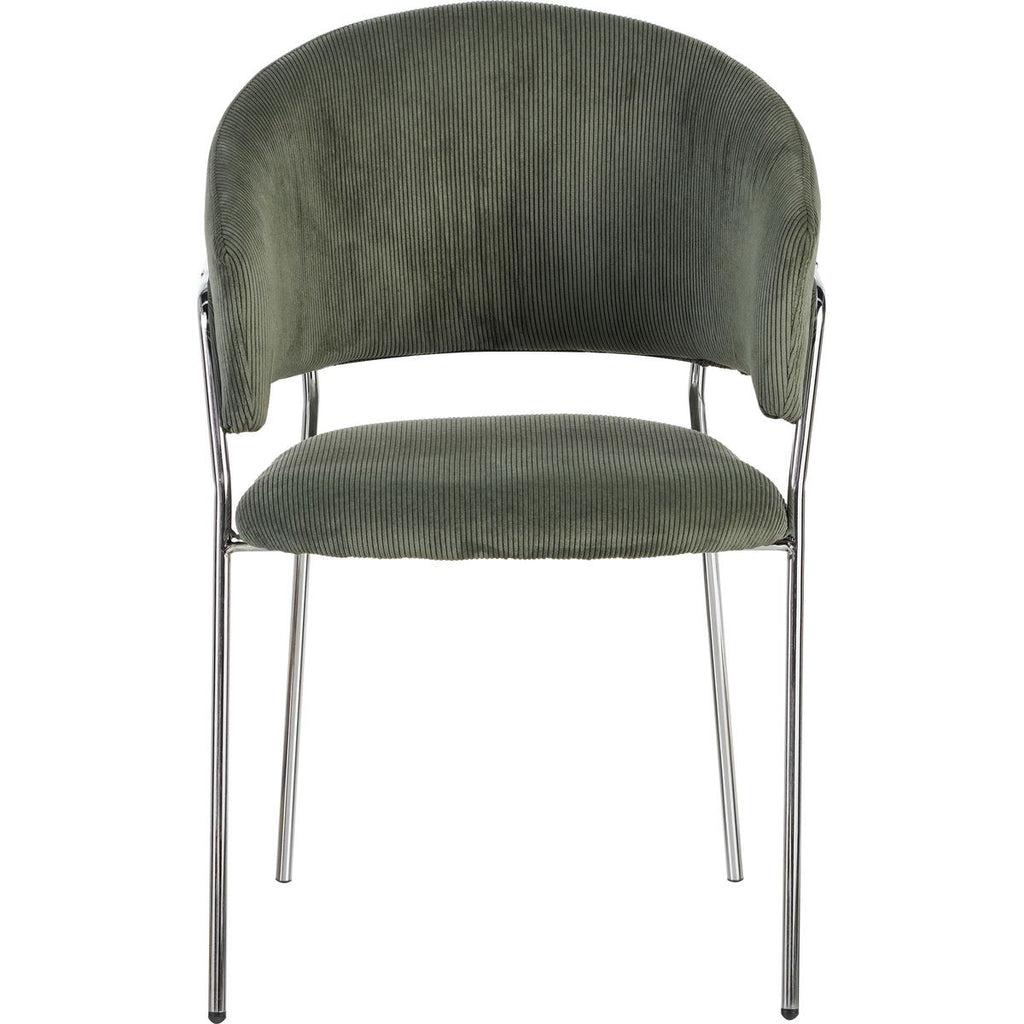 Isya - Lot De 2 Chaises - Velours Côtelé - Vert Kaki