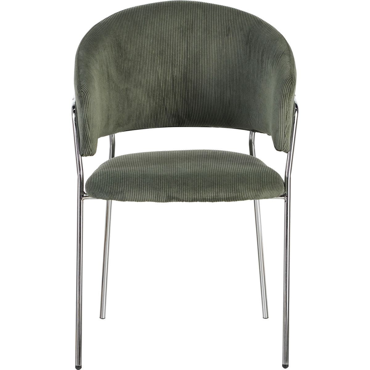 Isya - Lot De 2 Chaises - Velours Côtelé - Vert Kaki