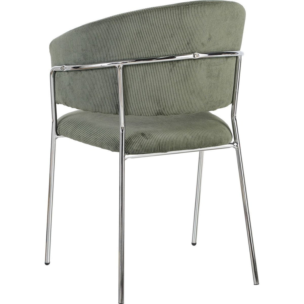 Isya - Lot De 2 Chaises - Velours Côtelé - Vert Kaki