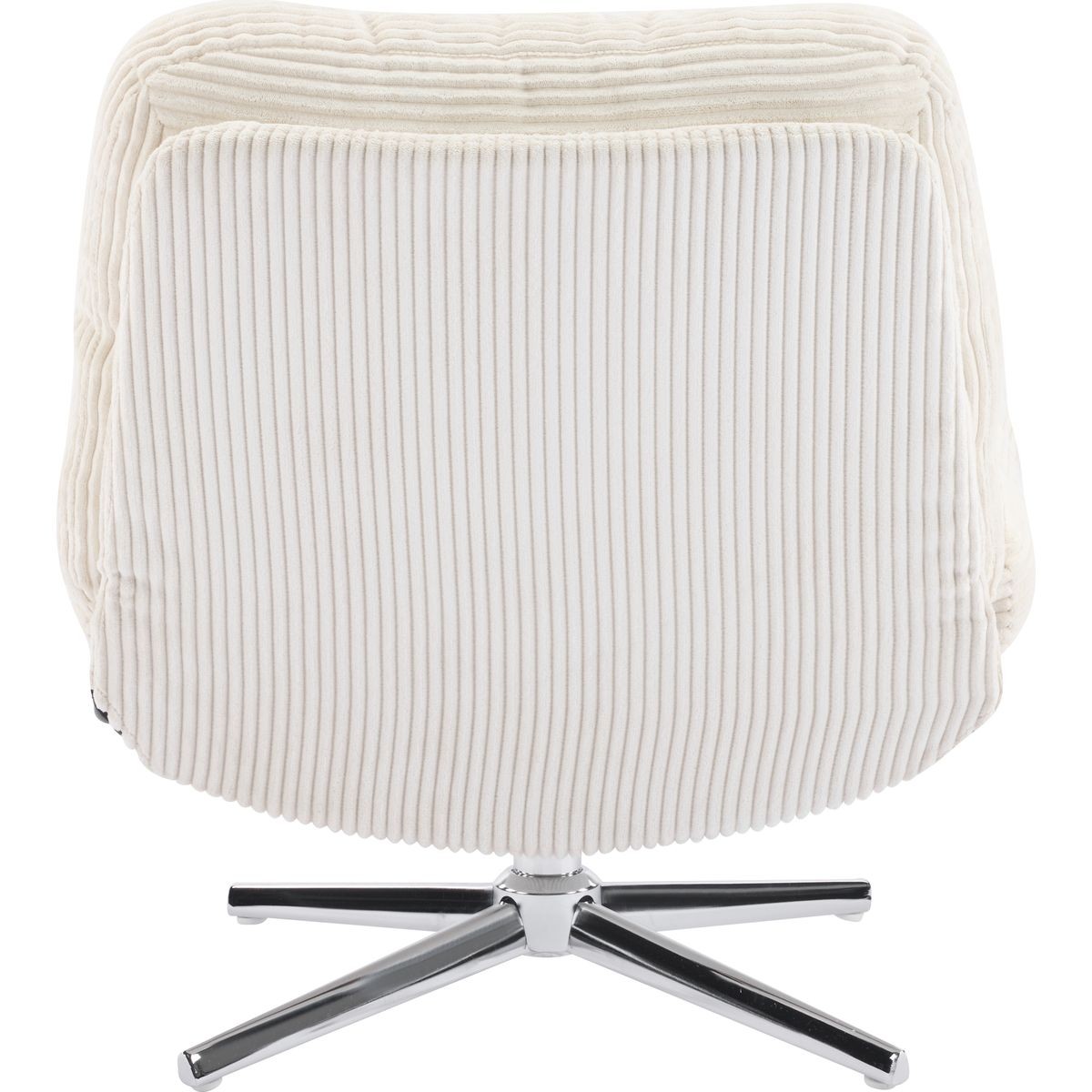 Julia - Fauteuil Pivotant en Velours Cotelé et Piètement Chromé - Beige