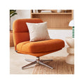 Julia - Fauteuil Pivotant en Velours Côtelé Orange et Piètement Chromé - Rose