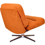 Julia - Fauteuil Pivotant en Velours Côtelé Orange et Piètement Chromé - Rose