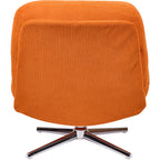 Julia - Fauteuil Pivotant en Velours Côtelé Orange et Piètement Chromé - Rose