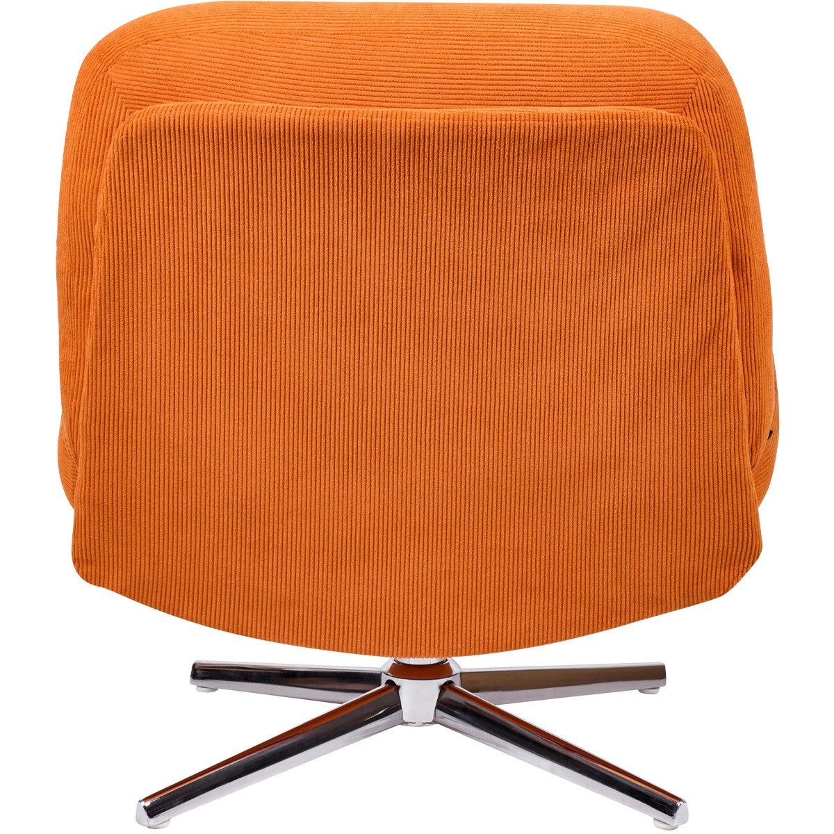 Julia - Fauteuil Pivotant en Velours Côtelé Orange et Piètement Chromé - Rose