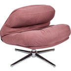 Julia - Fauteuil Pivotant en Velours Côtelé et Piètement Chromé - Rose
