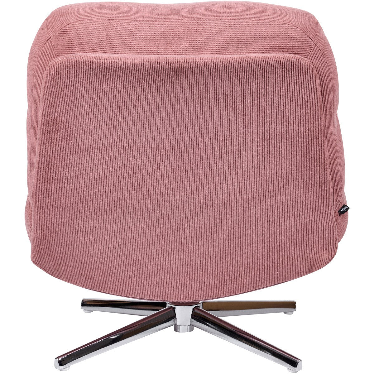 Julia - Fauteuil Pivotant en Velours Côtelé et Piètement Chromé - Rose