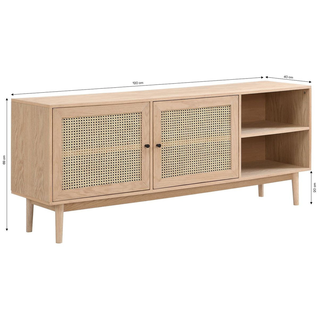 Eden - Buffet - Cannage Et Placage Chêne - Bois