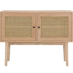 Eden - Buffet 2 Portes en Cannage Naturel et Placage Chêne 100 cm - Bois