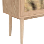 Eden - Buffet 2 Portes en Cannage Naturel et Placage Chêne 100 cm - Bois