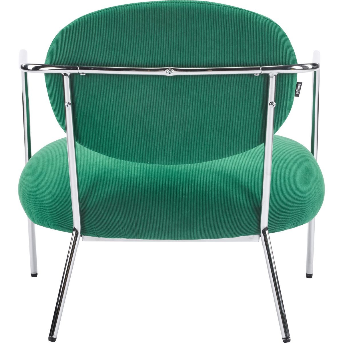 Léon - Fauteuil en Velours Côtelé et Piètement Chromé - Vert Électrique