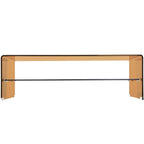 Lorne - Table Basse Rectangulaire en Verre Trempé Caramel 110x55 cm - Marron