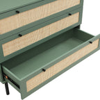 Luma - Commode 3 Tiroirs Cannage 105 cm - Vert