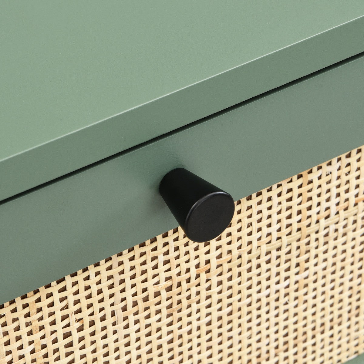 Luma - Commode 3 Tiroirs Cannage 105 cm - Vert