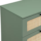 Luma - Commode 3 Tiroirs Cannage 105 cm - Vert