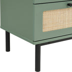 Luma - Commode 3 Tiroirs Cannage 105 cm - Vert