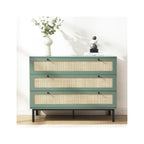 Luma - Commode 3 Tiroirs Cannage 105 cm - Vert