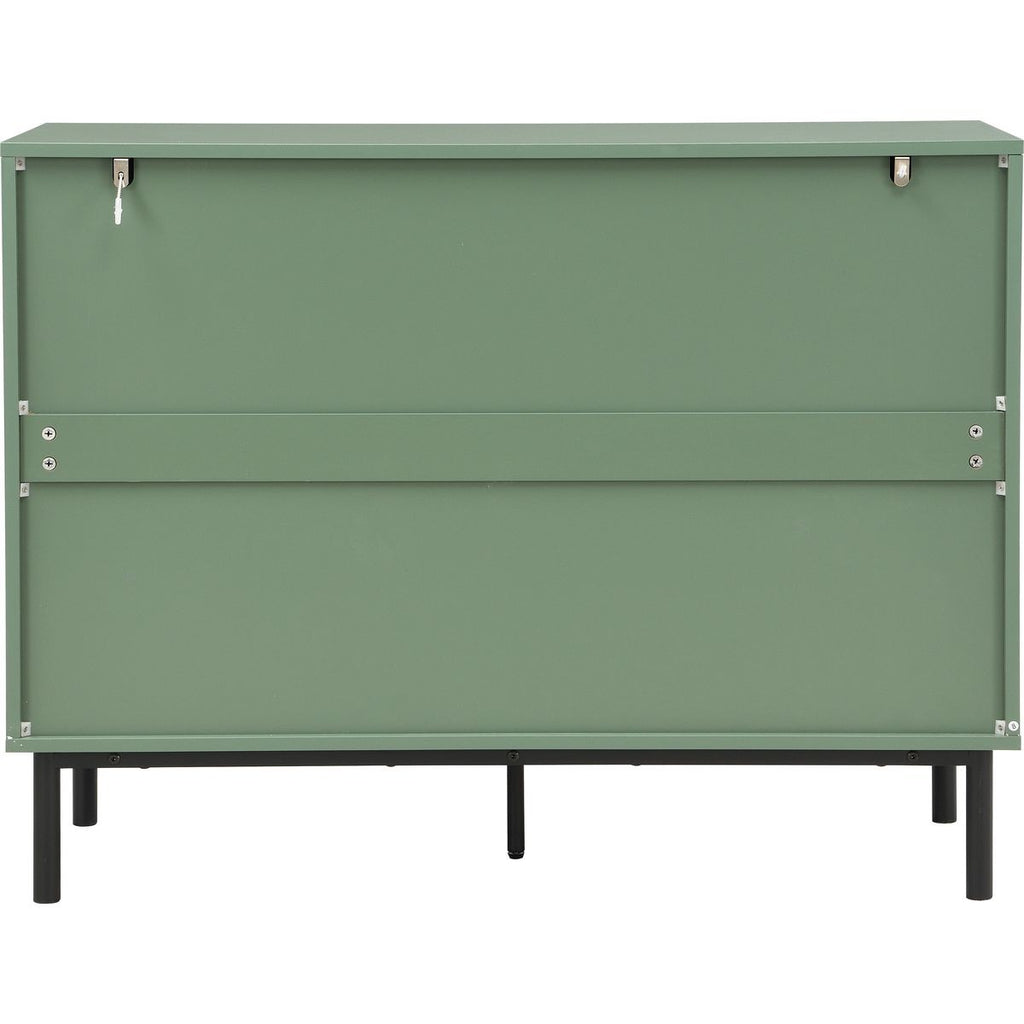 Luma - Commode 3 Tiroirs Cannage 105 cm - Vert