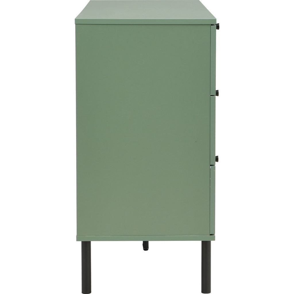 Luma - Commode 3 Tiroirs Cannage 105 cm - Vert
