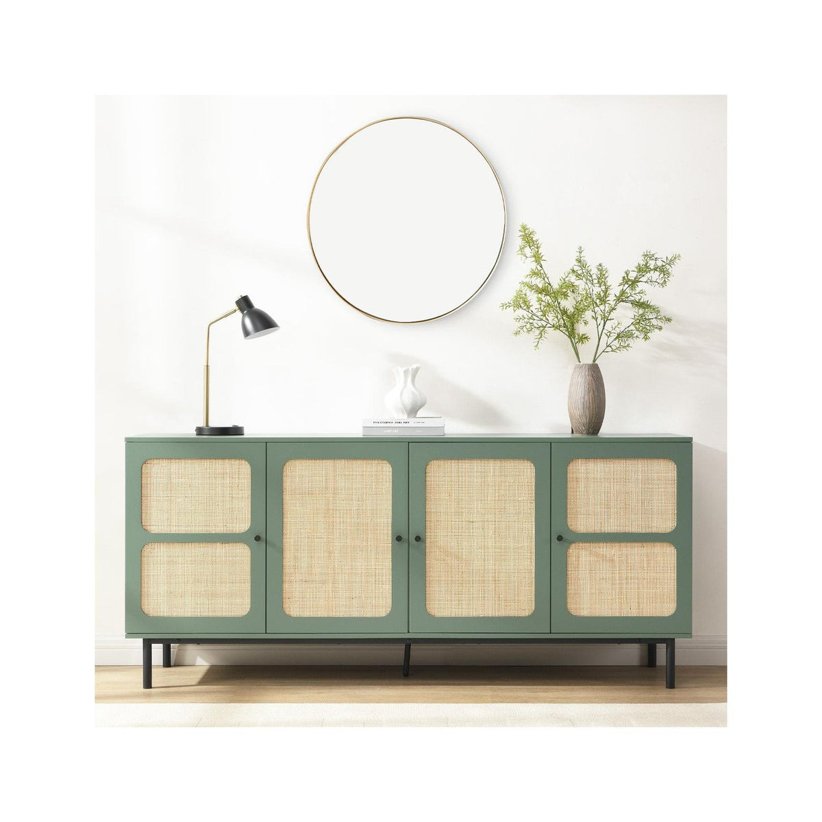 Luma - Buffet 4 Portes Cannage 180 cm - Vert