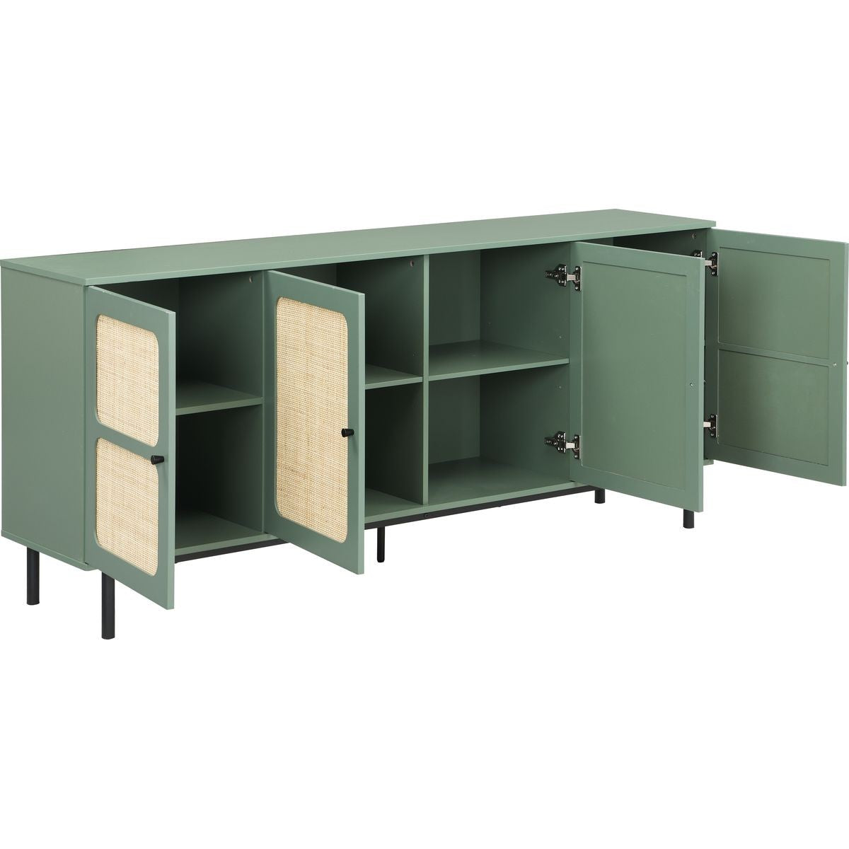 Luma - Buffet 4 Portes Cannage 180 cm - Vert