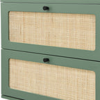 Luma - Commode 6 Tiroirs Cannage 120 cm - Vert