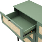 Luma - Commode 6 Tiroirs Cannage 120 cm - Vert