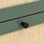 Luma - Table de Chevet 2 Tiroirs Cannage 40 cm - Vert