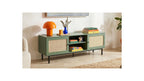Luma - Meuble TV 2 Portes Cannage 160 cm - Vert