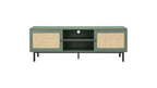 Luma - Meuble TV 2 Portes Cannage 160 cm - Vert