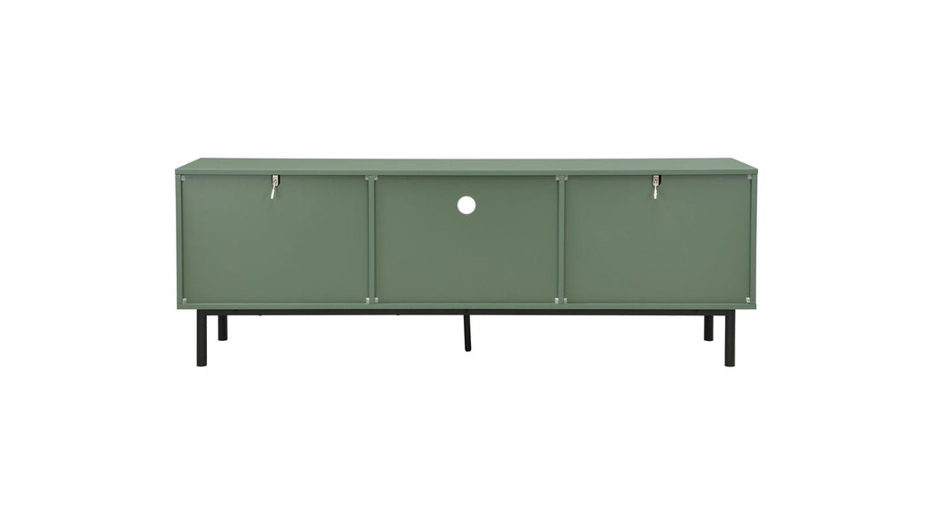 Luma - Meuble TV 2 Portes Cannage 160 cm - Vert
