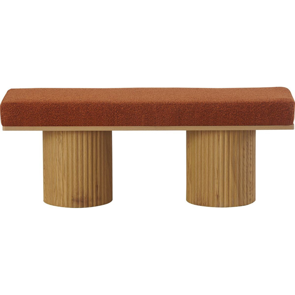 Mahe - Banc en Tissu Bouclé - Rouille