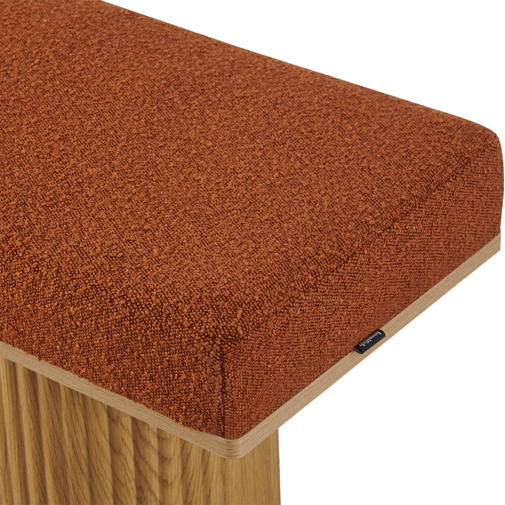 Mahe - Banc en Tissu Bouclé - Rouille