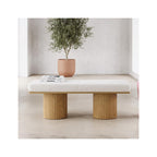Mahe - Banc en Tissu Bouclé - Beige