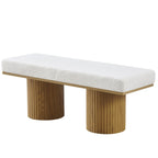Mahe - Banc en Tissu Bouclé - Beige