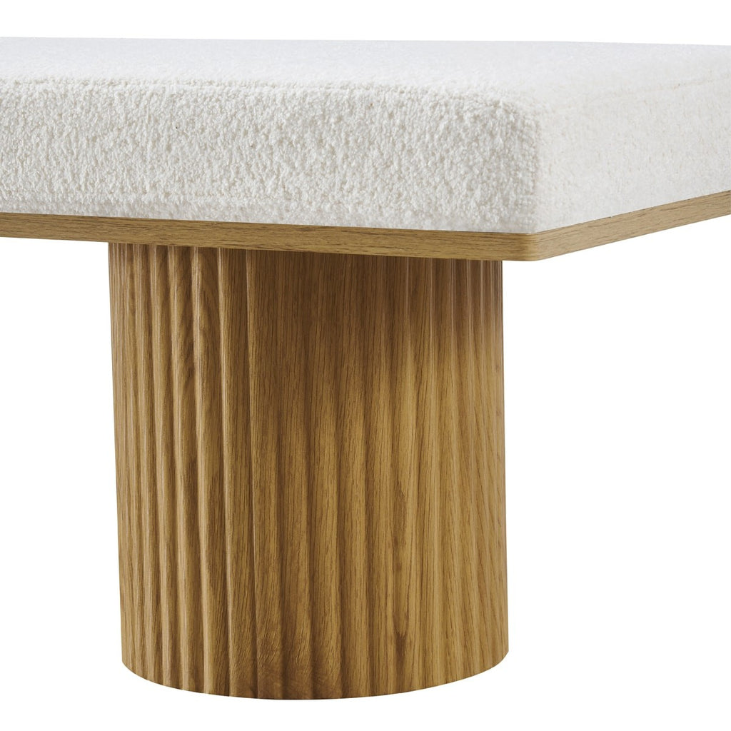 Mahe - Banc en Tissu Bouclé - Beige