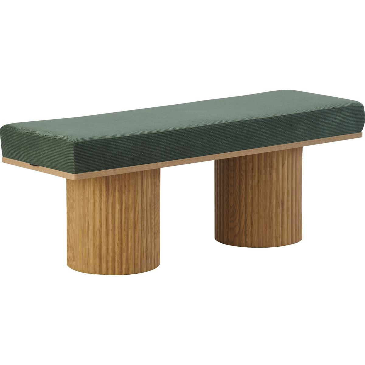Mahe - Banc en Velours Côtelé - Vert Kaki