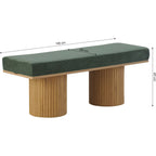 Mahe - Banc en Velours Côtelé - Vert Kaki