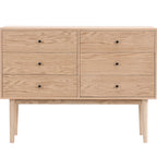 Lisa - Commode 6 Tiroirs Placage Chêne 120 cm - Bois