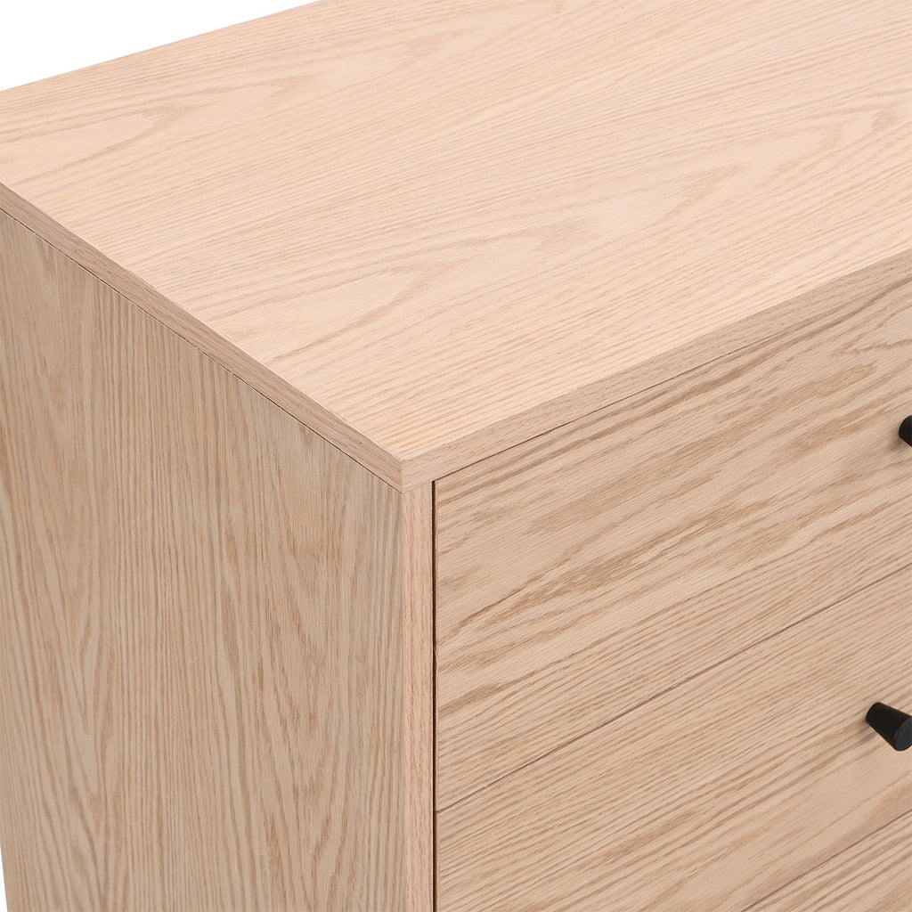 Lisa - Commode 6 Tiroirs Placage Chêne 120 cm - Bois