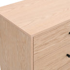 Lisa - Commode 6 Tiroirs Placage Chêne 120 cm - Bois