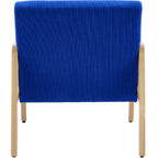 Mani - Fauteuil en Cannage et Velours Côtelé - Bleu Électrique