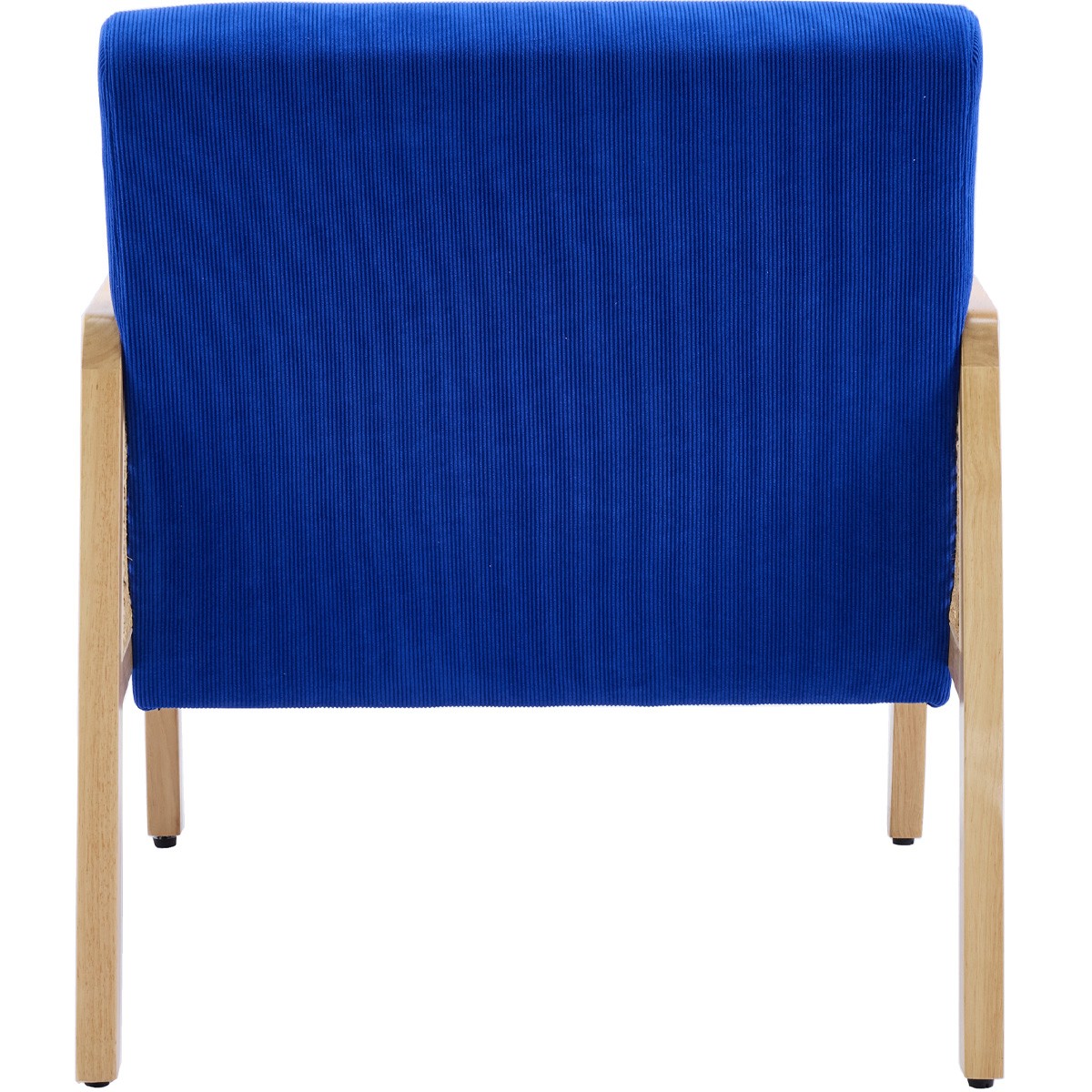Mani - Fauteuil en Cannage et Velours Côtelé - Bleu Électrique