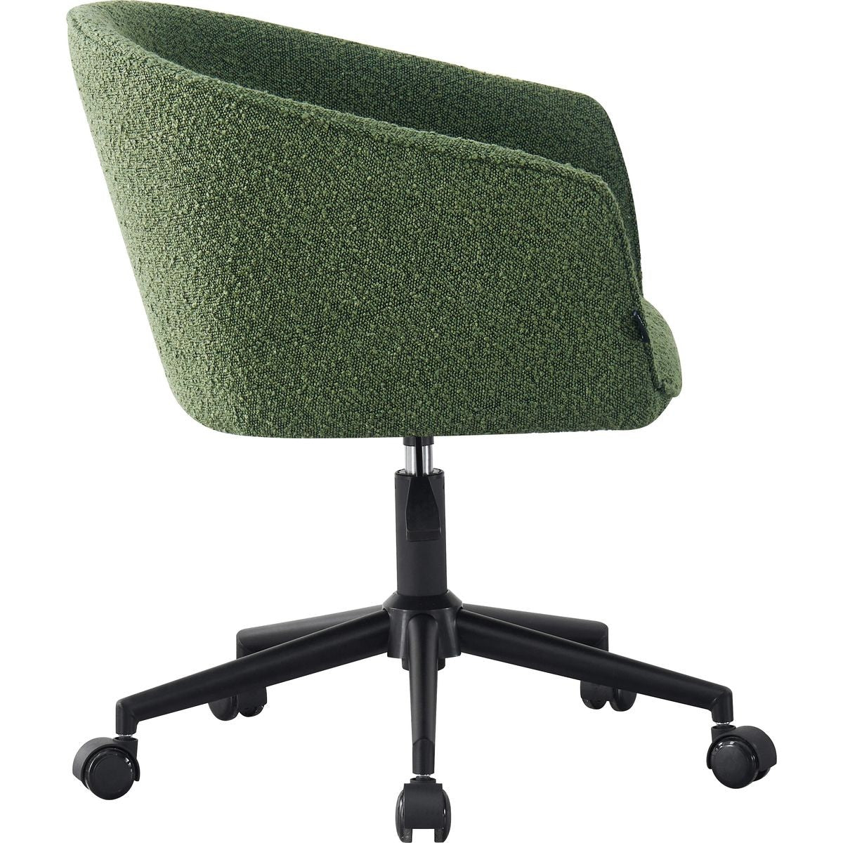Marlo - Fauteuil de Bureau Pivotant et Réglable en Hauteur en Tissu Bouclé - Vert